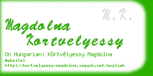 magdolna kortvelyessy business card