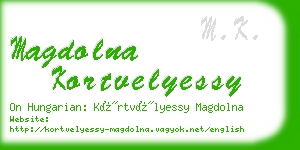 magdolna kortvelyessy business card